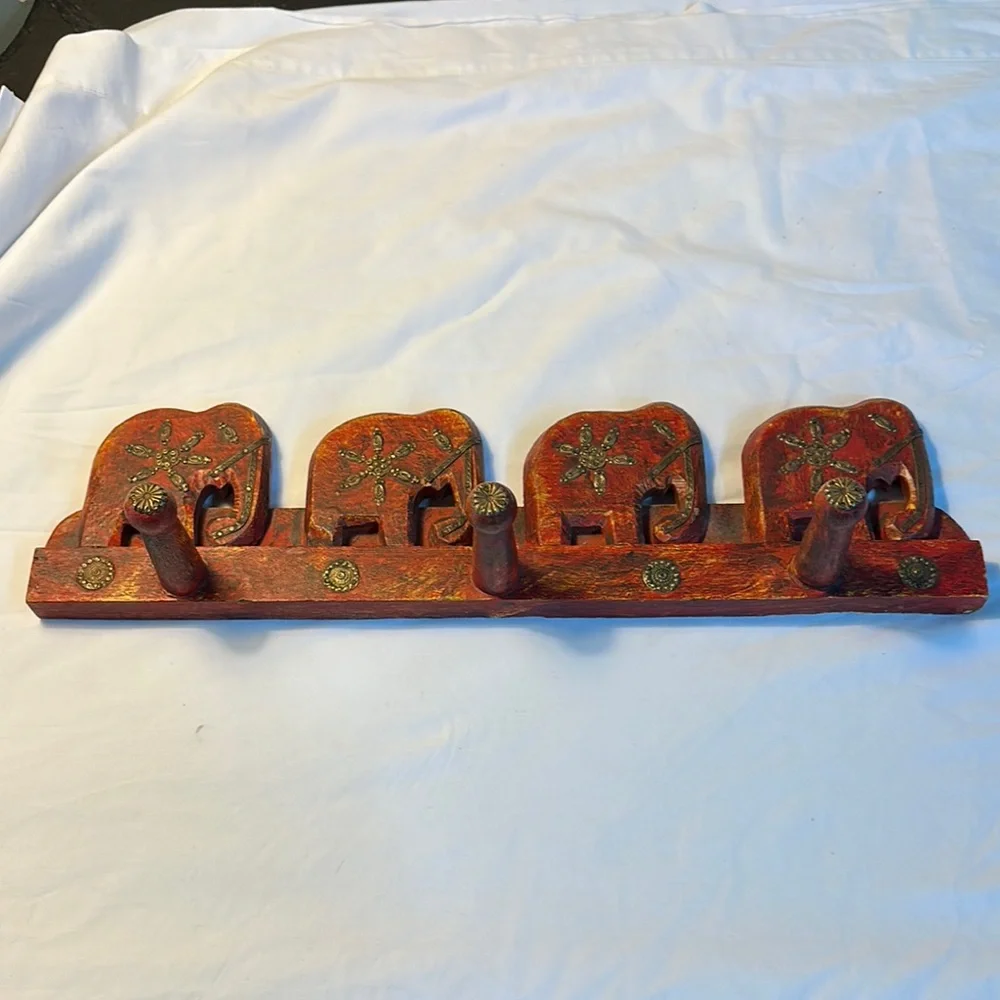 Handcrafted Elephant Wall Hook Rack
